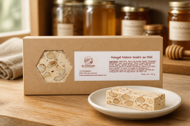 Nougat nature tendre au miel